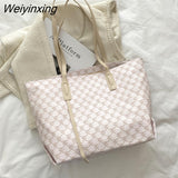 Weiyinxing Women's Tote Bag 2023 Early Autumn New Shoulder Bag Korean Fashion Letter Big Bag Simple Trend Shoulder Bag
