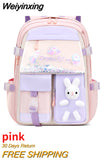 Weiyinxing Backpack For Girl School Primary Bags Children Backpacks Large Capacity Bag Waterproof Multiple Pockets Schoolbags