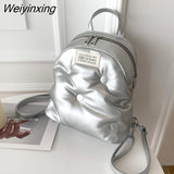 Weiyinxing Space Backpack For Shcool Girl Stylish Women's Backpack 2023 Winter Fashion Student Bags Solid Color knapsack rucksack