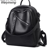 Weiyinxing New High Quality Leather Backpacks Women High Capacity Travel Backpack Mochilas School Bags For Teenage Girls Shoulder Bag