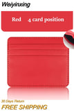 Weiyinxing Pu Leather ID Card Holder Candy Color Bank Credit Card Box Multi Slot Slim Card Case Wallet Women Men Business Card Cover