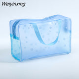Weiyinxing Pc PVC Transparent Cosmetic Bag Clear Makeup Bag for Women Girl Waterproof Zipper Beauty Case Travel Toiletry Bags Handbag