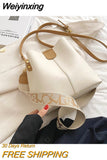 Weiyinxing 2 Layer Women's Bag Designer High Quality PU Leather Bucket Shoulder Crossbody Bags New Fashion Handbag Trend Small Tote