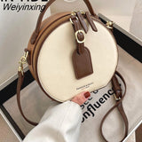 Weiyinxing YIDE 2023 New Popular Bag Women Fation Soft Handbag Designer PU Leather Women's Handbag Retro Lock Crossbody Bag Round Tote