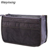 Weiyinxing Insert Bag Women Nylon Travel Insert Organizer Handbag Purse Large liner Lady Makeup Cosmetic Bag Cheap Female Tote