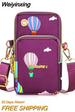 Weiyinxing Balloon Mobile Phone Crossbody Bags for Women Fashion Women Shoulder Bag Cell Phone Pouch With Headphone Plug 3 Layer Wallet