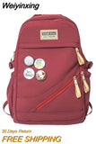 Weiyinxing Capacity Trendy Girl Boy Travel Badge School Bag Cool Men Women Leisure BookBag Ladies College Backpack Fashion Male Female
