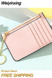Weiyinxing Color Card Holder for Women Super Thin Small Female Wallet Pu Leather Mini Business ID Credit Card Case Women's KeyChain