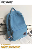 weiyinxing Casual Nylon Women Backpack College Student Backpack Teenage Girls School Bags Large Capacity Waterproof Travel Rucksack