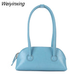 Weiyinxing YIDE Simple Solid Color Women Shoulder Bags Tote PU Leather Fashion Flap Top-Handle Bag Female Casual Underarm Bags Handbags