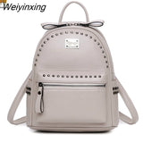 Weiyinxing Brand Rivet Design Women's Backpack 2023 High Quality Classic Girl's Rucksack Fashion Large Student Knapsack Black Red