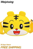 Weiyinxing Nylon Baby Girls Messenger Bags Lovely Rainbow Boys Kids Travel Small Wallet Handbags Cute Tiger Children Shoulder Bag