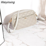 Weiyinxing Chain Ladies Crossbody Bag Lingge Embroidery Small Messenger Bag for Women Camera Female Shoulder Bag Phone Purse Clutch