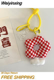Weiyinxing Flower Pendant Bag Accessories Women Handbag Decoration Creative Keychain Pendants Girls Bag Hanging Ornament Charm Gift