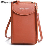 Weiyinxing Women Wallet Shoulder Mini Leather Bags Straps Mobile Phone Big Card Holders Wallet Handbag Money Pockets Girls Small Bags