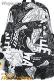 Weiyinxing Boy Girl Waterproof Travel Graffiti Book Bag Men Women Fashion Printing Lady College Backpack Female Laptop Male School Bag