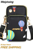 Weiyinxing Balloon Mobile Phone Crossbody Bags for Women Fashion Women Shoulder Bag Cell Phone Pouch With Headphone Plug 3 Layer Wallet