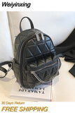 Weiyinxing Rhombus Sewing Thread Backpacks for Women 2023 Trend Designer Female Handbag Luxury Travel Back Bag for Girls Brand Sac