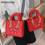 Weiyinxing ripples women's bag 2023 trend lady crossbody bag square tote bag handbags thick chain bags for women handbags for women