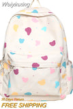 Weiyinxing Trendy Cute Cartoon Printing College Backpack New Girl Travel Nylon Book Bag Female Laptop Fashion Women Kawaii School Bags