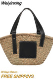 Weiyinxing Rattan Large Capacity Tote Designer Wicker Woven Women Handbags Summer Beach Bali Straw Bag Lady Travel Big Basket Purse 0409