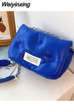 Weiyinxing Winter Fashion Womens Shoulder Bag Soft Purses and Handbags Luxury Designer Silver Solid Color Pillow Cloud Crossbody Bag