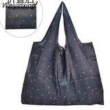 Weiyinxing Reusable Grocery Shopping Bag Ladies Tote 50lb Fashion Pocket Shoulder Bag Foldable Eco Bag Washable