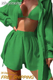Weiyinxing Piece Bikini Cover Up Solid Color Casual Matching Sets Loose Sunscreen Clothing Long Sleeve Girls Sexy Beach Clothes for Women