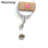 Weiyinxing 1 Piece High Quality Silicone Retractable Doctor Nurse Badge Holder Reel Cute Cartoon ID Card Holder Keychains