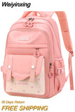Weiyinxing School Backpack Korean Style For Girls Waterproof Nylon Fabric Travel Backpacks Children School Bag Teenagers Casual Bags