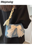 Weiyinxing White Bow Versatile Shoulder Bag Ladies 2023 Summer and Autumn Fashion New Pleated Cloud Handbag for Women Free Shipping