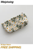 Weiyinxing Flower Women's Cosmetic Bags Simple Portable Teenager Girls Zipper Pencil Case Storage Bag Clutch Purse Wallet Handbags