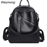 Weiyinxing New High Quality Leather Backpacks Women High Capacity Travel Backpack Mochilas School Bags For Teenage Girls Shoulder Bag