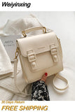Weiyinxing Women Leather Backpack Shoulder Bag Small Designer Backpack Female Girls Fashion Daypacks Teenager School Bag Mochila Feminina