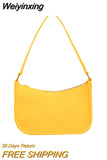 Weiyinxing Women's Felt Handbag 2023 New Style One Shoulder Bag Fashion Wool Felt Dumpling Shaped Candy Color Subaxillary Bag Trendy Soft
