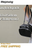 Weiyinxing Design Women's Small Backpack Patent Leather Girls Student Shoulder Bags Cute Solid Color Female Travel Tote Handbags