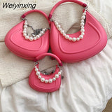 Weiyinxing Brand Tote Bag For Women 2023 Fashion Handbag And Purse Luxury Pearl Necklace Lady Crossbody Bag Simple Women's Shoulder Bag