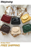 Weiyinxing Crossbody Bag Small Square Bag 2023Korean Version Women One Shoulder Handbag Summer New Style Chain Embossed Stone Grain