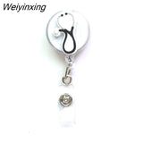 Weiyinxing 1 Piece High Quality Silicone Retractable Doctor Nurse Badge Holder Reel Cute Cartoon ID Card Holder Keychains