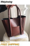 Weiyinxing Women HandBag New 2023 Spring One Shoulder Armpit Bag European American Wind Large Capacity Retro Bucket Shaped Tote Bag