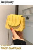 Weiyinxing Crossbody Bag Small Square Bag 2023Korean Version Women One Shoulder Handbag Summer New Style Chain Embossed Stone Grain