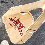 Weiyinxing Retro Large Capacity Embroidered Canvas Bag Shoulder Bag Women's Bag Tote Commuter Bag Crossbody Bags for Women