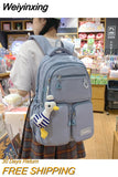 Weiyinxing New Waterproof Nylon Backpack Casual Big Capacity Woman Rucksack Multi-pocket College Student Book Bagpack Schoolbag