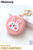Weiyinxing Silicone Wallet Cartoon Printing Children Cute Round Shaped Small Zero Purses Korean Style Coin Key Storage Bag Mini Handbag