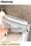 Weiyinxing Crossbody Bags for Women Fanny Waist Bag Casual Zipper Shiny Chest Phone Pack Lady Shoulder Bags Small Wallet Bolsas