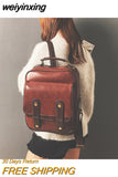 weiyinxing Women Backpack New Fshion Girl Large Capacity Leather School Bag Backpack Pu Shoulder Bag Vintage Ruchsack Mujeres Mochila Bolsa
