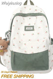 Weiyinxing Trendy Nylon Kawaii Flannel Floral Bag Ladies Cute College Backpack Women Travel Student Bag Female Laptop Backpack Fashion