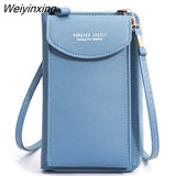 Weiyinxing Women Wallet Shoulder Mini Leather Bags Straps Mobile Phone Big Card Holders Wallet Handbag Money Pockets Girls Small Bags