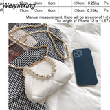 Weiyinxing HandBag Stylish Pearl Clutch Fashion Crossbody Bags For Women 2023 Simple Clip Casual Women's Shoulder Bag Frame Quilted