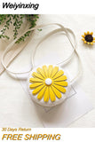 Weiyinxing Little Daisy Girl Small Children's Shoulder Bags Fashion PU Leather Princess Mini Messenger Bag Coin Purse Wallet Handbags